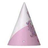 Aangepaste naam 8e verjaardag Roze paard met kroon Feesthoedjes (Links)