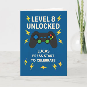 Aangepaste Naam 8e Verjaardag Spel Controller Leef Kaart
