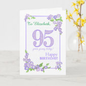 Aangepaste naam 95th Birthday met Phlox Flowers Ca Kaart (Gele Bloem)