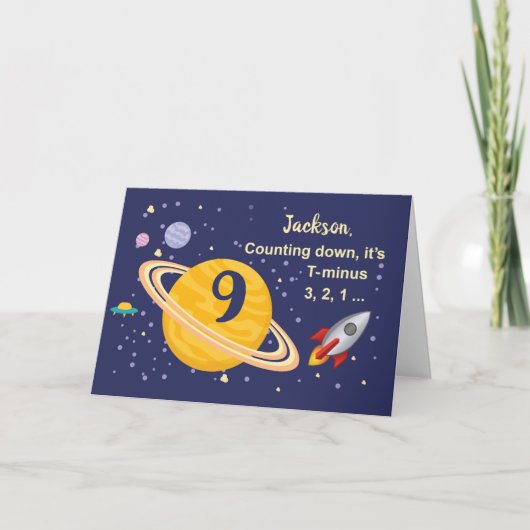 Aangepaste naam, 9e verjaardag planeten in de buit kaart (Voorkant)