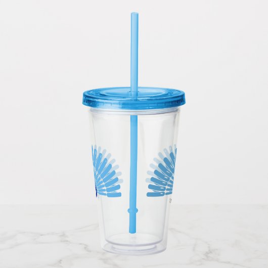 Aangepaste naam aambeeld Oogzomervakantie Blauw Acryl Drinkbeker (Rechts)