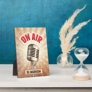 Aangepaste naam "Aan de lucht"-microfoondeurhanger Fotoplaat