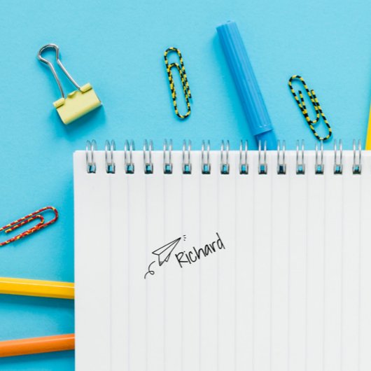 Aangepaste naam aangepast Kind vliegtuig Cute Pape Zelfinktende Stempel