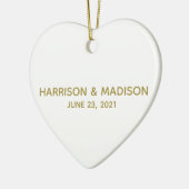 Aangepaste naam aangepast koppel Datum bruiloft Keramisch Ornament (Links)