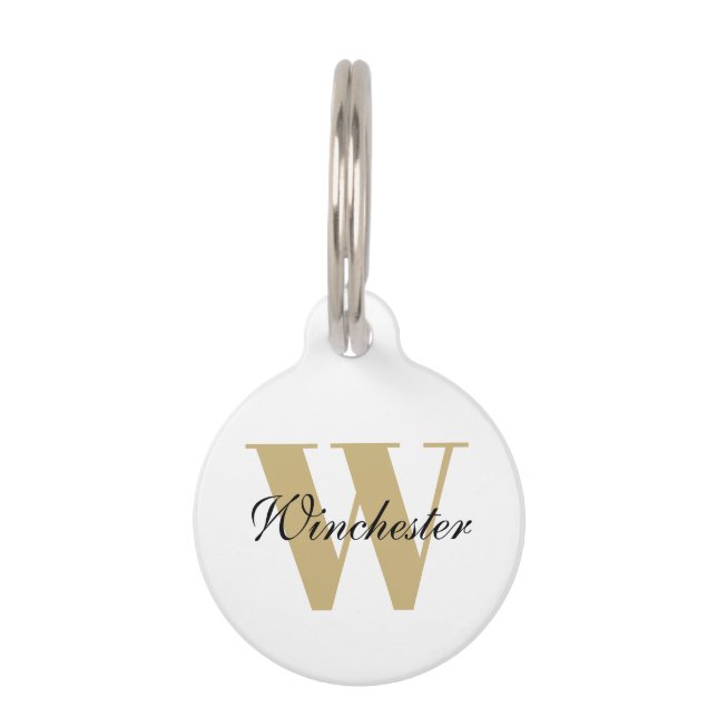 Aangepaste naam aangepast monogram initiaal huisdierpenning (Voorkant)