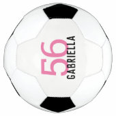 Aangepaste naam Aangepast nummer Meisjes Roze Voetbal (Voorkant)