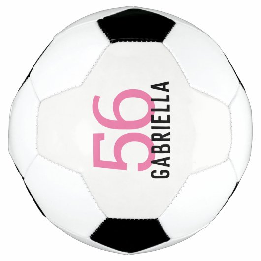 Aangepaste naam Aangepast nummer Meisjes Roze Voetbal (Voorkant)