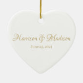 Aangepaste naam aangepast paar en datum huwelijk keramisch ornament (Achterkant)