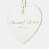 Aangepaste naam aangepast paar en datum huwelijk keramisch ornament (Links)