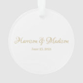 Aangepaste naam aangepast paar en datum huwelijk ornament (achterkant)