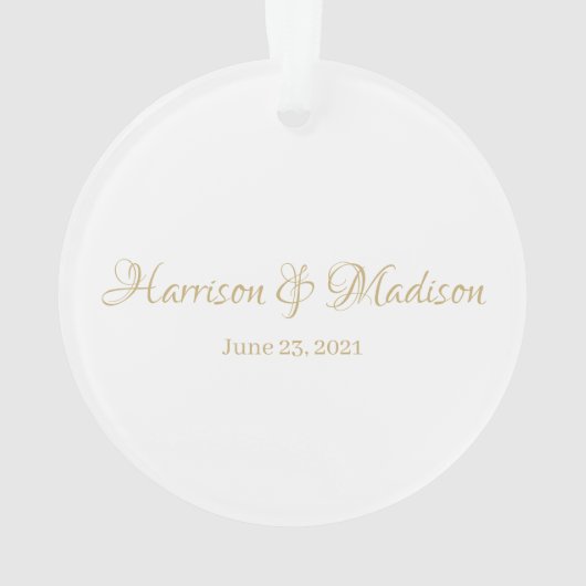 Aangepaste naam aangepast paar en datum huwelijk ornament (achterkant)
