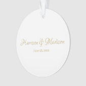 Aangepaste naam aangepast paar en datum huwelijk ornament (voorkant)