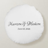Aangepaste naam aangepast paar en datum huwelijk rond kussen (Achterkant)