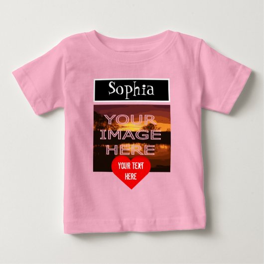 Aangepaste naam Aangepaste Baby T-shirt met foto (Voorkant)