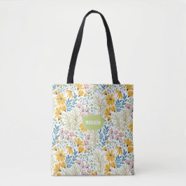 Aangepaste naam Aangepaste gloedillustratiezakken Tote Bag