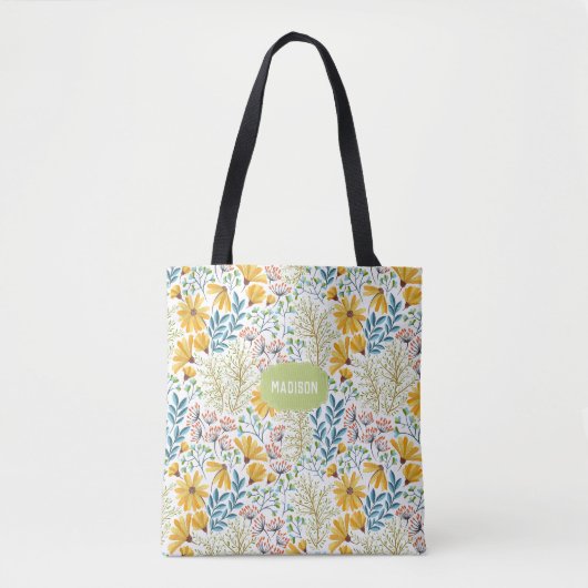 Aangepaste naam Aangepaste gloedillustratiezakken Tote Bag (Voorkant)