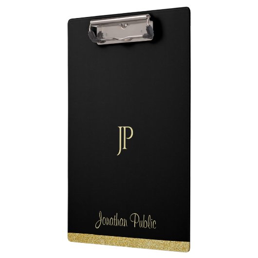 Aangepaste naam Aangepaste Gold Text Modern Monogr Klembord (Links)