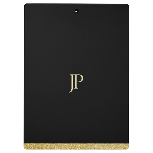 Aangepaste naam Aangepaste Gold Text Modern Monogr Klembord (Achterkant)