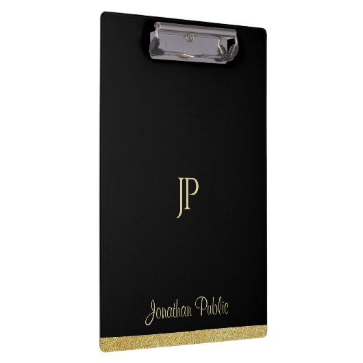 Aangepaste naam Aangepaste Gold Text Modern Monogr Klembord (Rechts)