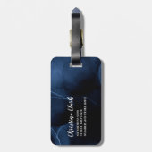 Aangepaste naam Aangepaste marine Blue Modern Luxu Bagagelabel (Achterkant verticaal)