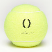 Aangepaste naam aangepaste monogram-script bevesti tennisballen (Voorkant)