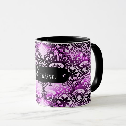 Aangepaste naam Aangepaste Paarse draagtas Mok (Voorkant rechts)
