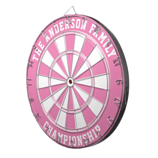 Aangepaste naam aangepaste roze dartboard dartbord (Voorkant Rechts)
