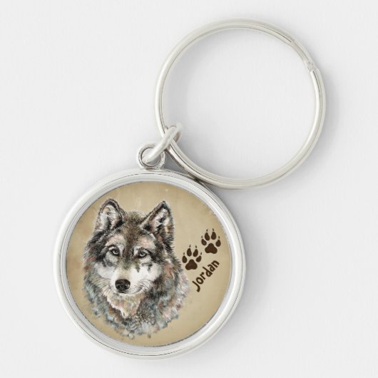 Aangepaste naam Aangepaste Sleutelhanger voor Wolf (Voorkant)