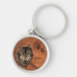 Aangepaste naam Aangepaste Sleutelhanger voor Wolf