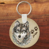 Aangepaste naam Aangepaste Sleutelhanger voor Wolf (Voorkant)