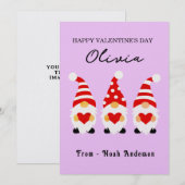 Aangepaste naam Aangepaste Valentijnsdag Gnomen Ka Feestdagenkaart (Voorkant / Achterkant)