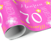 Aangepaste naam aanjager Maureen 70-verjaardagsrap Cadeaupapier (Rol Hoek)