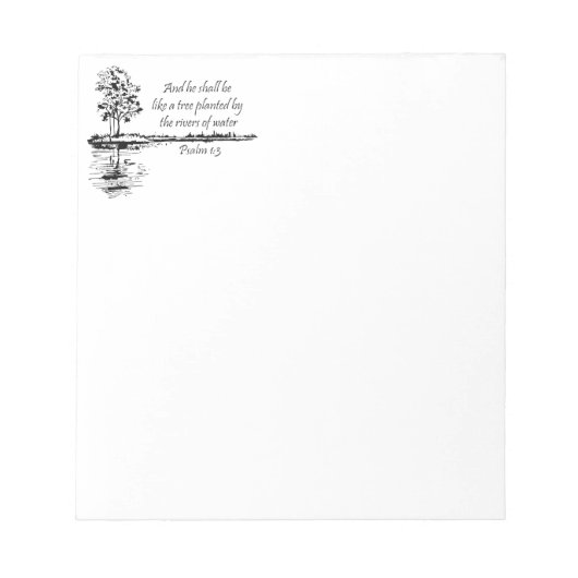 Aangepaste naam Aanmoedigende Schrift Psalm 1:3 Notitieblok (Voorkant)