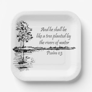 Aangepaste naam Aanmoedigende Schrift Psalm 1:3  Papieren Bordje