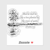Aangepaste naam Aanmoedigende Schrift Psalm 1:3  Sticker (Vel)