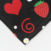 Aangepaste naam aardbeienbloemen zwenken fleece deken (Hoek)