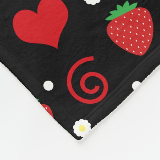 Aangepaste naam aardbeienbloemen zwenken fleece deken (Hoek)