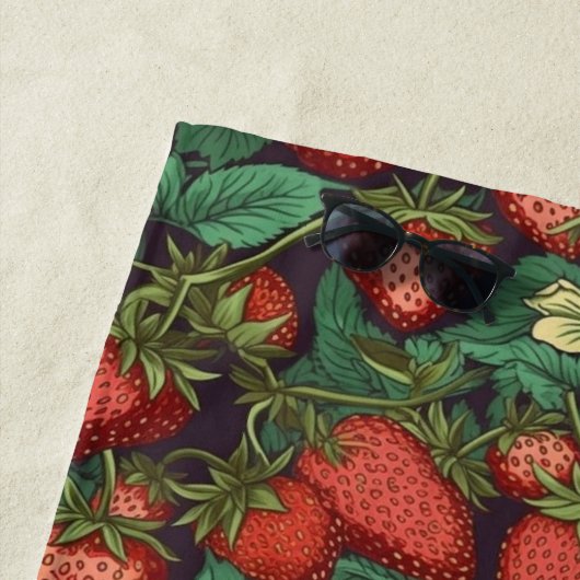 Aangepaste naam aardbeienpatroon strandlaken (In situ)