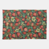 Aangepaste naam aardbeienpatroon theedoek (Horizontaal)