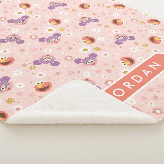 Aangepaste naam Abby Cadabby & Elmo | bospatroon Sherpa Deken (3/4)