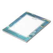 Aangepaste naam Abstract Blauwgroen blauw Ink Gold Notitieblok (Linkerzijde)