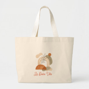 Aangepaste naam Abstract Boho Esthetische Canvas T Grote Tote Bag