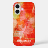 Aangepaste Naam Abstract Kleurrijk Retro Rood Sina Case-Mate iPhone Case (Achterkant)