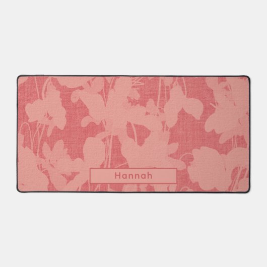 Aangepaste naam Abstract Modern Bloemroze Femine Bureaumat (Voorkant)