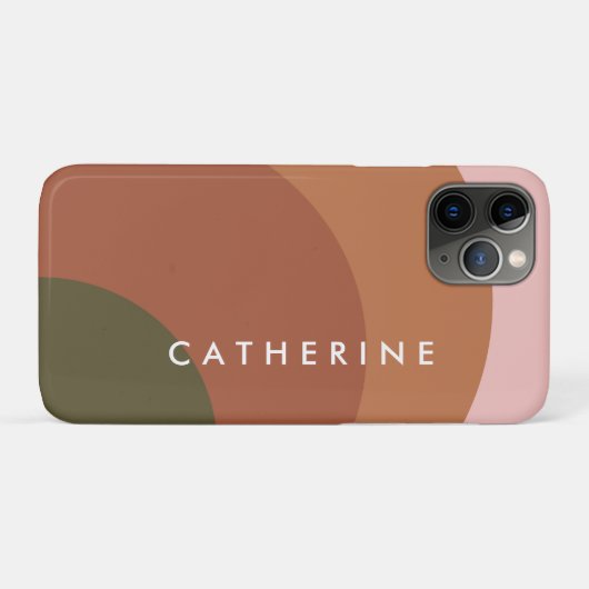 Aangepaste naam Abstract Moderne Retro Aardtint Case-Mate iPhone Case (Achterkant (horizontaal))