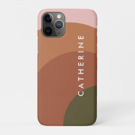 Aangepaste naam Abstract Moderne Retro Aardtint Case-Mate iPhone Case