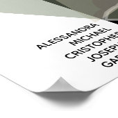 Aangepaste Naam Abstract Neutraal Zwart Wit Groen Poster (Hoek)