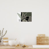 Aangepaste Naam Abstract Neutraal Zwart Wit Groen Poster (Keuken)