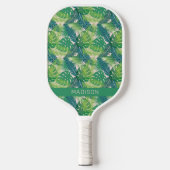 Aangepaste naam Abstract palm Leaf Pattern Pickleball Paddle (Voorkant)