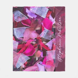 Aangepaste naam Abstract roze paarse streep maxima Fleece Deken